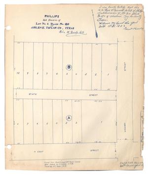 Primary view of object titled 'Phillips Subdivision of Lot Number 4, Block Number 180 in Abilene, Taylor County, Texas'.