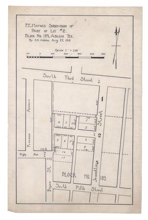 F. E. Haynes Subdivision of Part of Lot #2, Block Number 185, Abilene, Texas [#1]