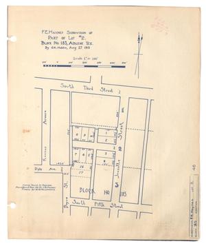 F. E. Haynes Subdivision of Part of Lot #2, Block Number 185, Abilene, Texas [#2]