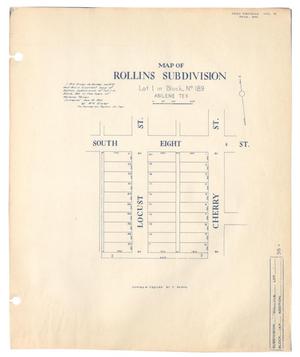 Map of Rollins Subdivision, Lot 1 in Block Number 189, Abilene, Texas