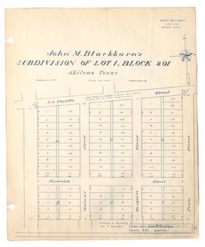John M. Blackburn's Subdivision of Lot 1, Block 201, Abilene, Texas