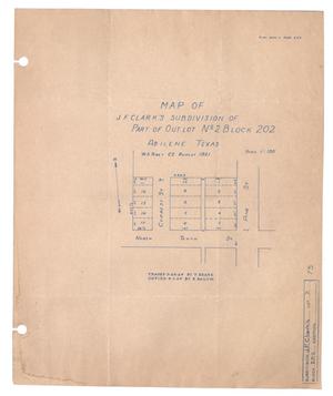Map of Eugene Wood's Subdivision of Blocks F and G, McNairy's Subdivision of Lot #2, Block Number 201, Abilene, Texas [#1]