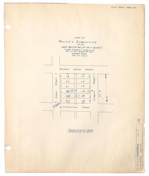 Primary view of object titled 'Map of Walshe's Subdivision of the West 380 Feet of Lot No. 7, Block "E", Gilbert & Barry's Subdivision Outlot No. 1, Block No. 203, Abilene, Texas'.