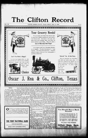 The Clifton Record (Clifton, Tex.), Vol. 12, No. 47, Ed. 1 Friday, March 27, 1908