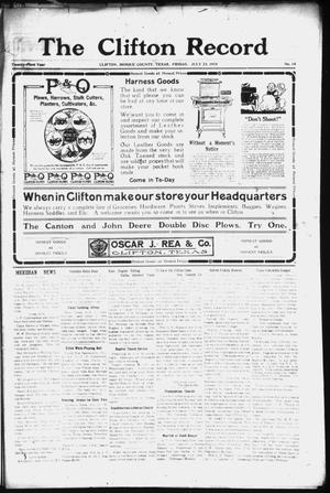 The Clifton Record (Clifton, Tex.), Vol. 21, No. 18, Ed. 1 Friday, July 23, 1915