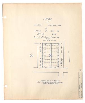 Map of Steffens' Subdivision of Block "A", Lot 205, City of Abilene, Taylor County, Texas