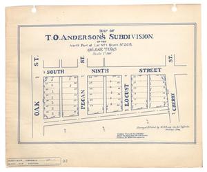Map of T. O. Anderson's Subdivision of the North Part of Lot Number 1, Block Number 208, Abilene, Texas
