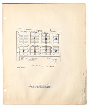 [Map of] Subdivision of Lot Number 1, Block 209, Abilene, Taylor County, Texas