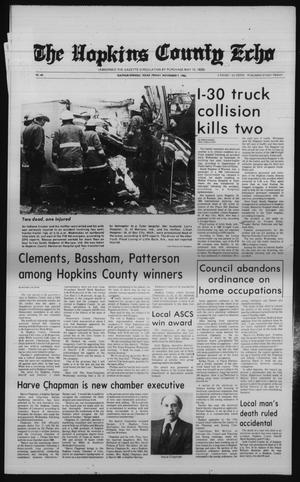 The Hopkins County Echo (Sulphur Springs, Tex.), Vol. 111, No. 45, Ed. 1 Friday, November 7, 1986