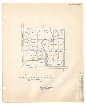 Sayles and Hughes Subdivision of Block Number 10, B. Austin Survey Number 91 (Lying West of Meander St.), Taylor County, Texas