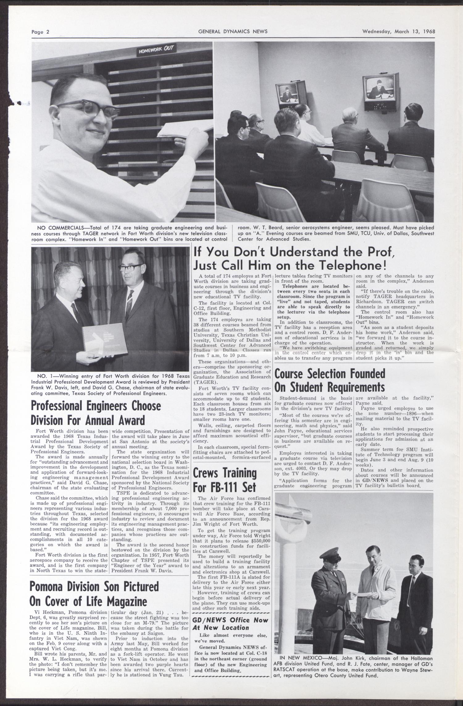 General Dynamics News, Volume 21, Number 6, March 13, 1968
                                                
                                                    [Sequence #]: 2 of 6
                                                