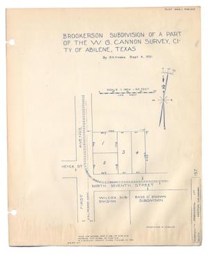 [Map of] Brookerson Subdivision of a Part of the W. G. Cannon Survey, City of Abilene, Texas