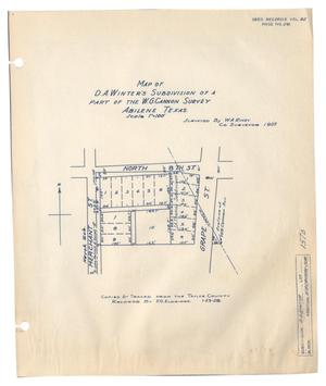 Primary view of object titled 'Map of D. A. Winter's Subdivision of a Part of the W. G. Cannon Survey, Abilene, Texas.'.