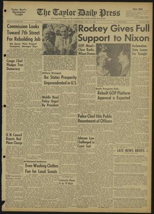 The Taylor Daily Press (Taylor, Tex.), Vol. 47, No. 188, Ed. 1 Wednesday, July 27, 1960