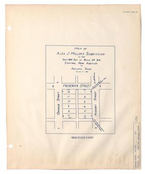 Primary view of object titled 'Map of Alex J. Miller's Subdivision of the East 300 Feet of Block Number 24, Central Park Addition to Abilene, Texas'.