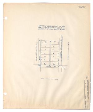 [Map of] A. E. Pools Subdivision of the South 387 1/2 feet of Lot 3, in Block 6 of Fair Park Acres