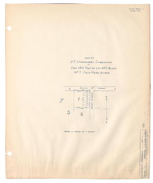Map of D. T. Harkriders Subdivision of East 140 feet of Lot Number 1, Block Number 7, Fair Park Acres