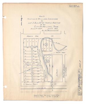 Primary view of object titled 'Map of Horton & Williams Subdivision of Lot 5, Block 23 of Harris Addition to the City of Abilene, Texas [#4]'.