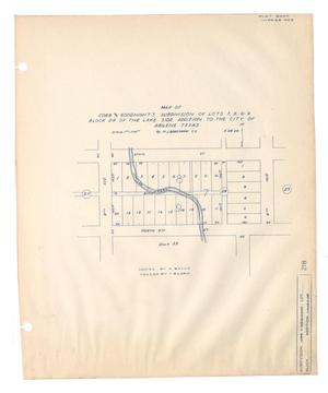 Map of Cobb and Goodnight's Subdivision of Lots 7, 8, & 9, Block 24 of the Lake Side Addition to the City of Abilene, Texas