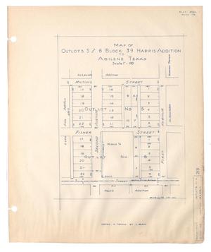 Map of Outlots 5 and 6, Block 39, Harris Addition to Abilene, Texas