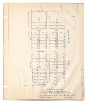 Primary view of object titled 'The Continuation to the Highlands Addition to the City of Abilene, Taylor County, Texas'.