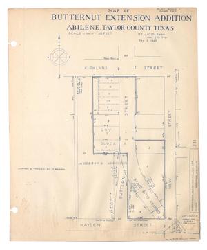 Map of Butternut Extension Addition, Abilene, Taylor County, Texas