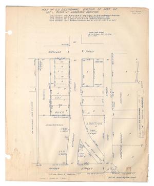 Map of O. D. Dillingham's Division of Part of Lot 1, Block "A", Anderson Addition