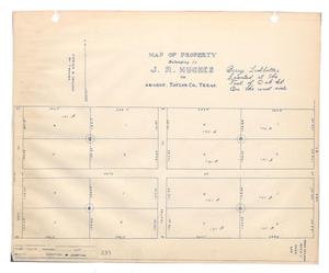 Map of Property Belonging to J. R. Hughes in Abilene, Taylor County, Texas.