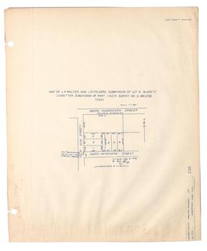 Map of L. P. Walter and J. R. Fielders Subdivision of Lot 3, Block "C", Ledbetter Subdivision of Part I. & G. N. Survey Number 2, Abilene, Texas