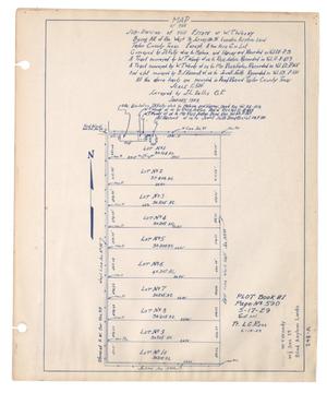Map of the Subdivision of the Estate of W. T. Woody being all of the West 1/2 Survey No. 35 Lunatic Asylum Land, Taylor County, Texas.