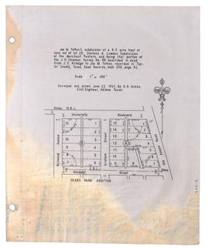 Primary view of [Plat of Joe M. Totten's Subdivision and the Steffens & Lowden Subdivision #4]