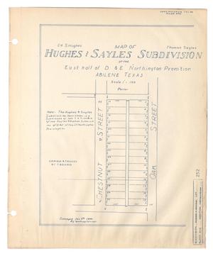 Primary view of object titled 'Map of Hughes and Sayles Subdivision of the East Half of D & E Northington Preemption, Abilene, Texas'.