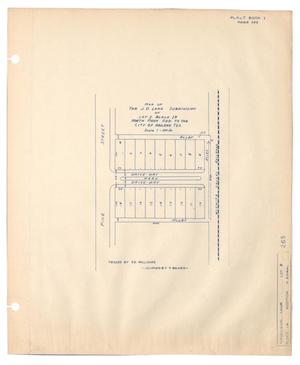 Map of The J. D. Lane Subdivision of Lot 2, Block 19, North Park Addition to the City of Abilene, Texas