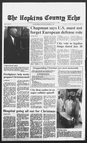 The Hopkins County Echo (Sulphur Springs, Tex.), Vol. 114, No. 51, Ed. 1 Friday, December 22, 1989
