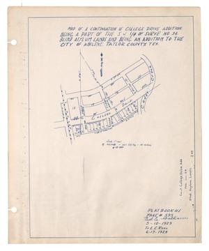 Primary view of object titled 'Map of a Continuation of College Drive Addition.'.