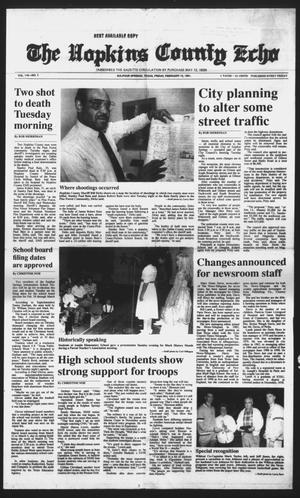 The Hopkins County Echo (Sulphur Springs, Tex.), Vol. 116, No. 7, Ed. 1 Friday, February 15, 1991