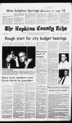 The Hopkins County Echo (Sulphur Springs, Tex.), Vol. 112, No. 29, Ed. 1 Friday, July 17, 1987