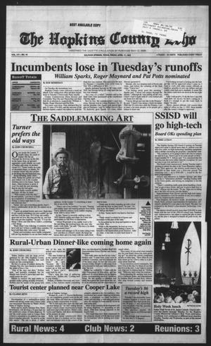 Primary view of object titled 'The Hopkins County Echo (Sulphur Springs, Tex.), Vol. 117, No. 16, Ed. 1 Friday, April 17, 1992'.