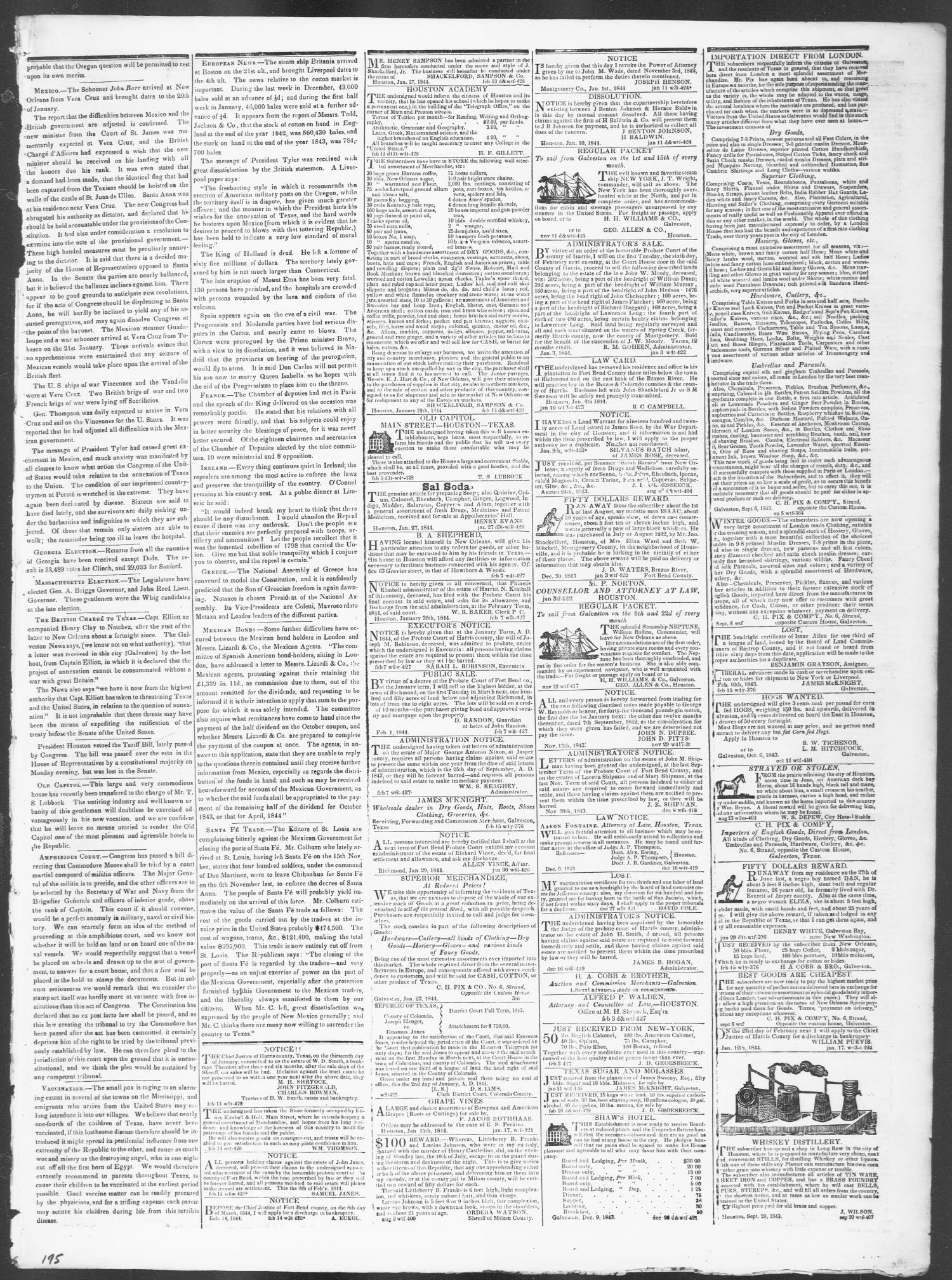 Telegraph and Texas Register (Houston, Tex.), Vol. 9, No. 9, Ed. 1, Wednesday, February 14, 1844
                                                
                                                    [Sequence #]: 3 of 4
                                                