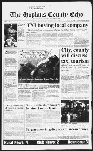 Primary view of The Hopkins County Echo (Sulphur Springs, Tex.), Vol. 207, No. 7, Ed. 1 Friday, February 14, 1997