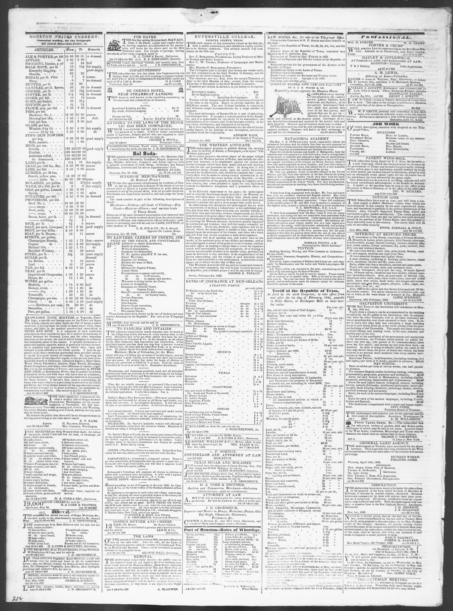 Telegraph and Texas Register (Houston, Tex.), Vol. 9, No. 13, Ed. 1, Wednesday, March 13, 1844
                                                
                                                    [Sequence #]: 4 of 4
                                                