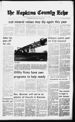 The Hopkins County Echo (Sulphur Springs, Tex.), Vol. 112, No. 4, Ed. 1 Friday, January 23, 1987