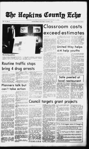 The Hopkins County Echo (Sulphur Springs, Tex.), Vol. 112, No. 42, Ed. 1 Friday, October 16, 1987