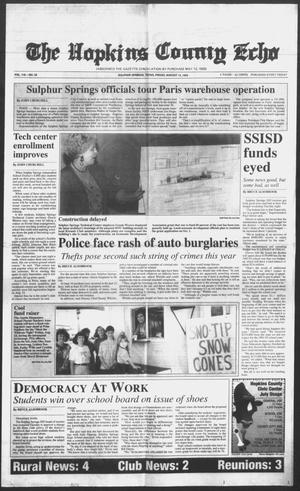 The Hopkins County Echo (Sulphur Springs, Tex.), Vol. 118, No. 33, Ed. 1 Friday, August 13, 1993