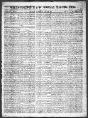 Primary view of object titled 'Telegraph and Texas Register (Houston, Tex.), Vol. 9, No. 36, Ed. 1, Wednesday, August 28, 1844'.
