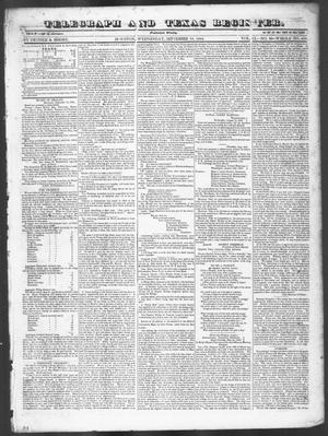 Primary view of object titled 'Telegraph and Texas Register (Houston, Tex.), Vol. 9, No. 39, Ed. 1, Wednesday, September 18, 1844'.