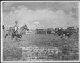 Primary view of [Photograph of Matlock Rose riding the quarter horse Buster Waggoner in an outdoor arena]