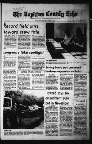 Primary view of object titled 'The Hopkins County Echo (Sulphur Springs, Tex.), Vol. 103, No. 37, Ed. 1 Friday, September 15, 1978'.