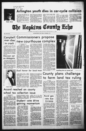 Primary view of object titled 'The Hopkins County Echo (Sulphur Springs, Tex.), Vol. 102, No. 48, Ed. 1 Friday, December 2, 1977'.