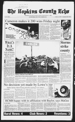 Primary view of object titled 'The Hopkins County Echo (Sulphur Springs, Tex.), Vol. 119, No. 43, Ed. 1 Friday, October 28, 1994'.